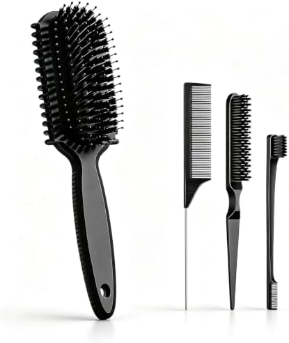 Curl Defining Brush, Curly Hair Brush, Slick Back Hair Brush, For Combing and Shaping Curls in All Hairstyles to Reduce Pulling (Black) by Unknown