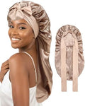 AWAYTR Long Satin Bonnet for Braids - Double Layer Hair Bonnet for Sleeping by AWAYTR