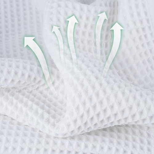 Microfiber Waffle Face Towels, 4 Pieces, Soft, Absorbent, Fast Drying, Lint Free 430 GSM (White) - Image 2