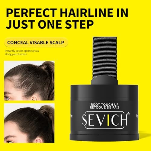 Sevich Hairline Powder, Gray Root Touch Up, Sweatproof, Dark Brown - Image 5
