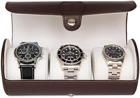 CASE ELEGANCE 3-Watch Travel Case Roll Organizer - Brown - Image 4