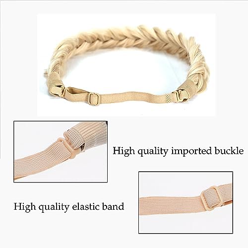 Synthetic Hair Braided Headband Classic Wide Strands Wedding Disorderly Fluffy Braids Wig Band Women Beauty Accessory - Image 3