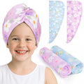 Kids Microfiber Hair Towel Wrap 2Pack Absorbent Hair Drying Turban for Girl by UnicornCastle