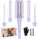 Waver Curling Iron Wand - BESTOPE PRO 5 in 1 Curling Wand Set with 3 Barrel Hair Crimper for Women, Fast Heating Crimper Wand Curler in All Hair Type, Women Gifts - Purple by BESTOPEPRO