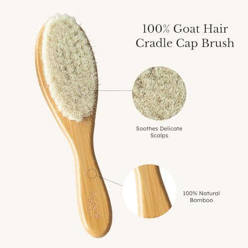Kyte BABY Bamboo 3-Piece Brush Set - 1 Goat Hair Brush, 1 Wooden Bristle Brush and 1 Bamboo Comb - Image 6