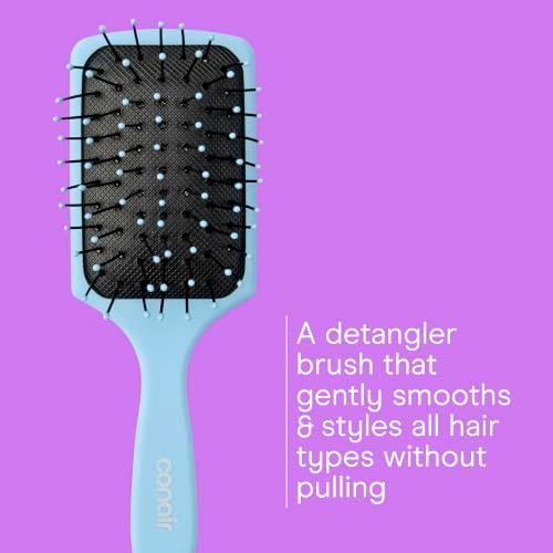 Conair Hair Accessories Kit for Women, Hair Clips, Hair Ties & Detangler Brush Set, No-Damage Styling Essentials for Travel & On-the-Go with Lighted Mirror & Puffer Bag, Purple - Image 4