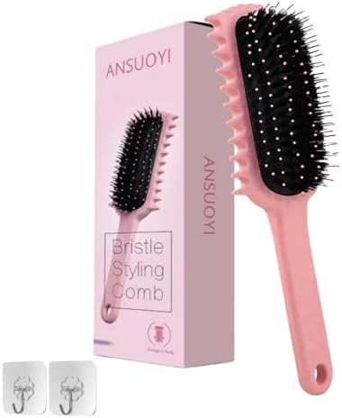 Detangle Brush for Curly Hair, 1‑Pack Ergonomic Comb, Rose Pink by Unknown