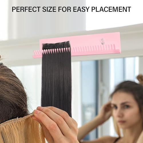Hair Extension Hanger Weft Storage Rack for Washing Styling Clip-In Extensions Stand Display Mount Accessories Pink Professional Salon Tool Organizer - Image 6