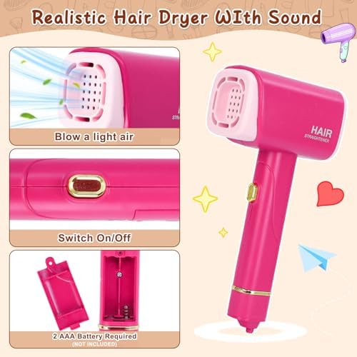 Doll Head for Hair Styling Makeup Kids, Pretend Play Salon Toys for Girls - Image 2