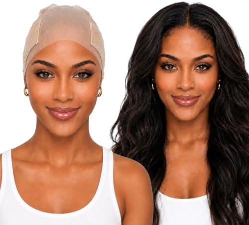 Amaxiu Wig Grip Cap with U-Shape Design, Adjustable Wig Cap for Women Beige by Amaxiu