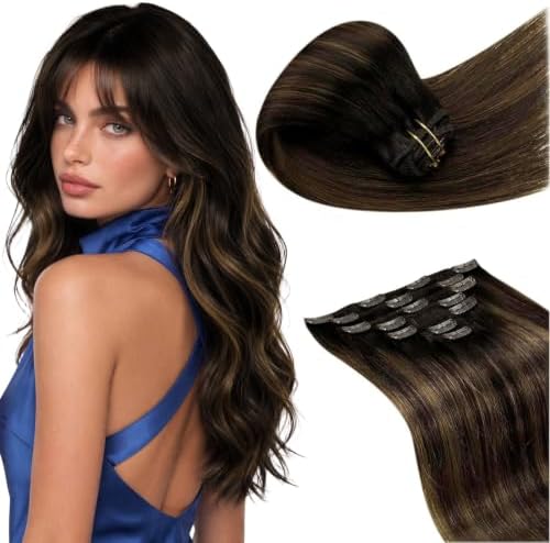 LaaVoo Clip in Hair Extensions Real Human Hair,Smooth Natural Texture by LaaVoo