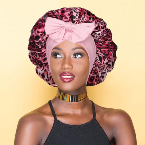 AWAYTR 2-Layer Satin Hair Bonnet, Tie Band Sleep Cap for Women - Image 6