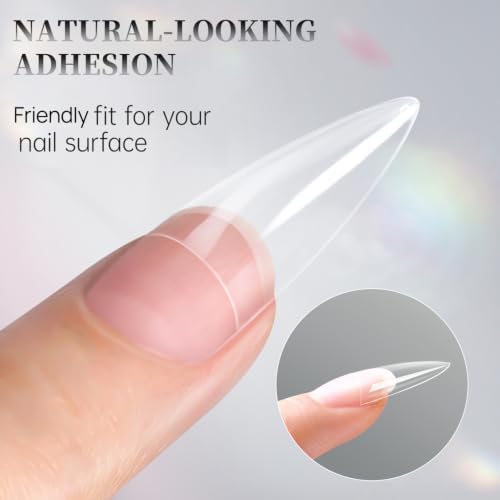Krofaue 340PCS False Nail Tips Kit, Clear French Coffin Stiletto - Image 5