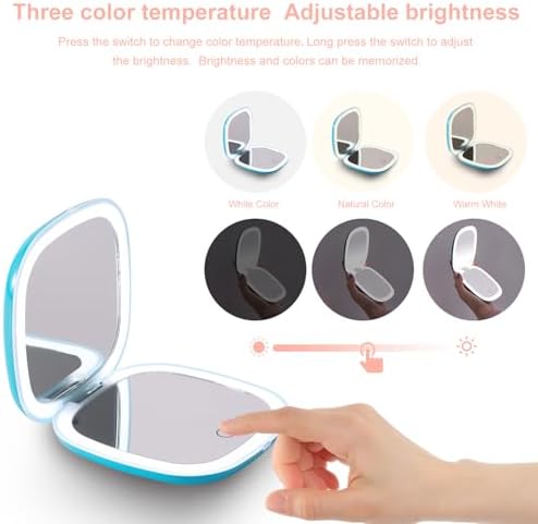 Mocado Compact Mirror with Light-4 Inches Compact 1x/10x Magnifying Mirror - Image 3