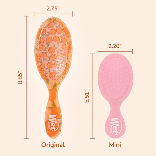 Wet Brush Original Detangler, Peach (Tutti Fruitti), Ultra-Soft IntelliFlex Bristles Glide Through Tangles, Detangling Hair Brush, All Hair Types (Wet & Dry), Women & Men, Limited Edition - Image 6