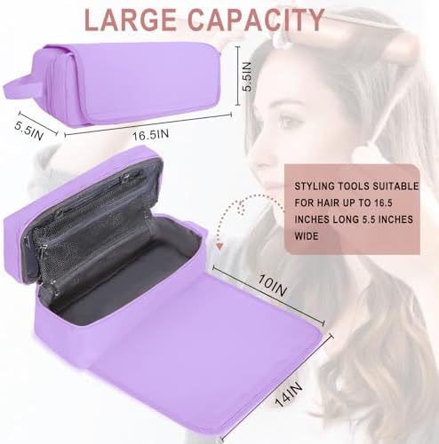 Hair Tools Travel Bag with Heat Resistant Mat Hair Styling Accessories Storage Case for Hair Dryer Flat Iron Straightener Curling Iron Haircare Accessories Travel Essentials for Women - Image 3