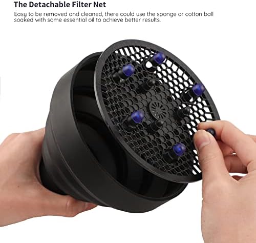Travel Hair Dryer Diffuser, Segbeauty Collapsible Portable Hair Diffuser, Profession Blow Dryer Diffuser Attachment for Natural Thick Hair, Suitable for Nozzle 1.65 inches to 1.77 inches - Black - Image 5