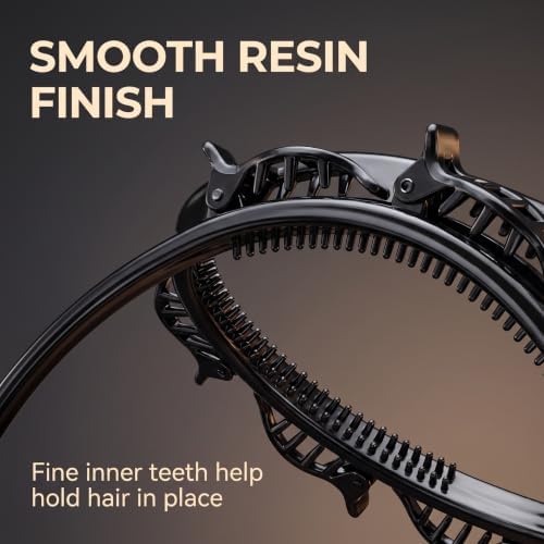 2Pcs Black and Brown Double Bangs Hairstyle Hairpin Headband With 8 Small Clips - Women Double Layer Twist Plait Hair Tools,Twist Clip Headband with Toothed Hairs Bands Braid Tool Hair Accessories - Image 5
