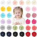 DED 30PCS 2" Chiffon Flower Hair Bows Clips with Rhinestone Pearl for Kids by DED
