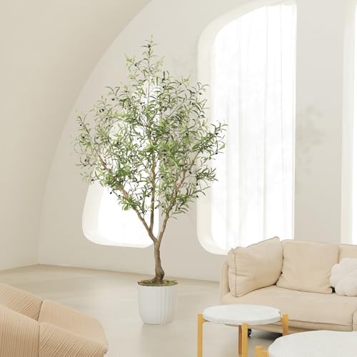 LYERSE Faux Olive Tree 7ft with Thick Lifelike Branches, Realistic Leaves - Image 4