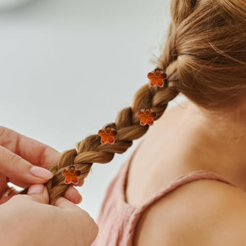Mini Flower Hair Clip Flower Clips,Colorful Mini Hair Claw,for Women, Girls,Baby, Toddler Bangs Strong Grip Small Tiny Rainbow Hair Clips (100, brown) - Image 6