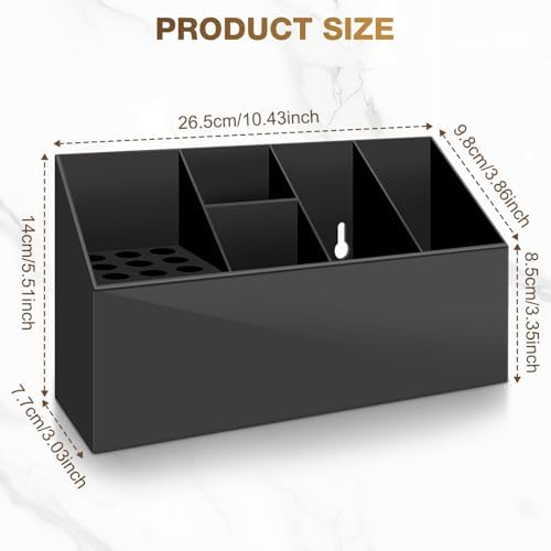 NICEMOVIC Barber Scissors Holder Box, Barber Accessories Barber Supplies, Professional Salon Hairdressing Scissors Rack Holder Storage Organizer for Hairstyling Combs Clips Brushes (Large Black) - Image 2