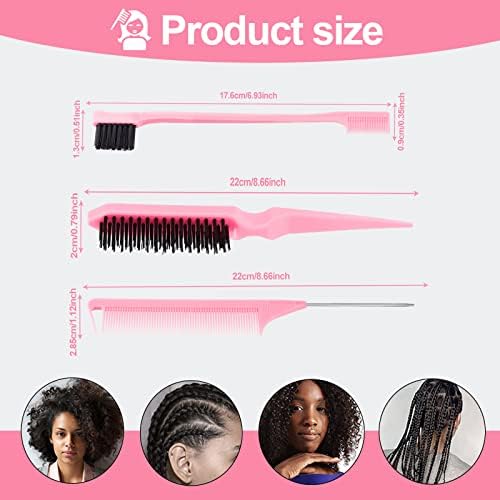 SWEET VIEW 3Pcs Slick Back Hair Brush - Image 2