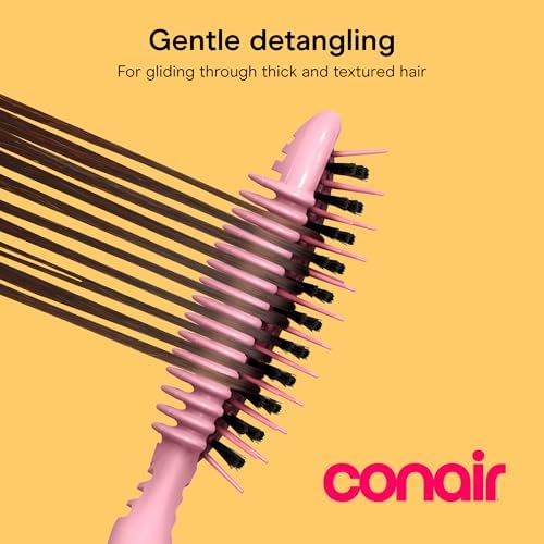Conair Detangling Hair Brush, Tight Curls & Long Hair, Mixed Bristles - Image 2