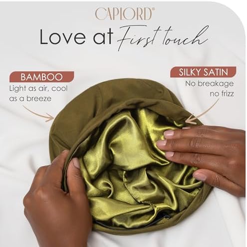 Silk Satin Hair Bonnet for Sleeping - Black Women & Men's Sleep Cap - Image 2