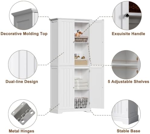ChooChoo Bathroom Floor Cabinet with Adjustable Shelves - Image 4