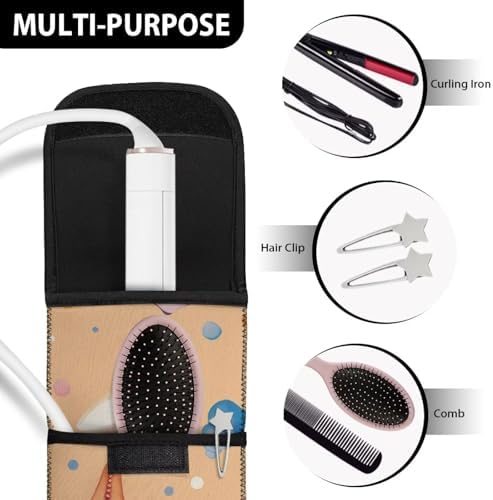 1 Piece Flat Iron Curling Wand Travel Cover Case Bag Curling Wand Travel Case Universal Curling Irons Cover Sleeve Flat Iron Case Heat Resistant Bag Starfish Shell - Image 6