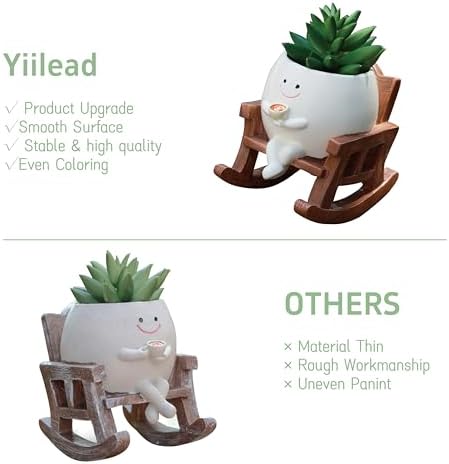 Smiley Face Planter Pot, Cute Coffee Plant Pots for Indoor Outdoor - Image 3