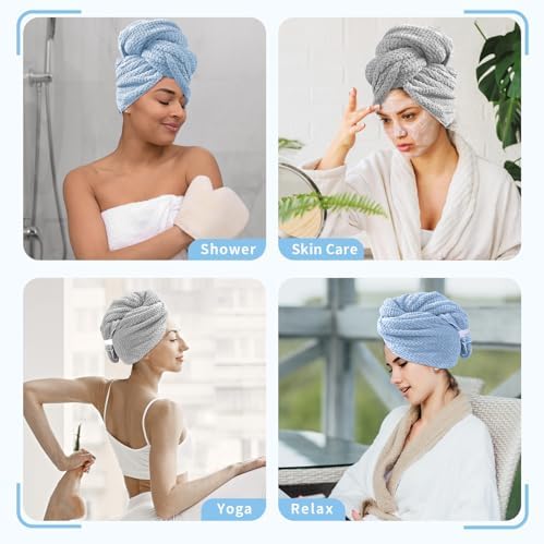 my novel things Large Microfiber Hair Towel for Women Long Curly Hair 2PK - Image 7