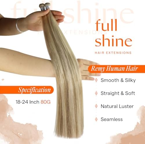 Full Shine Genius Weft Hair Extensions Human Hair for Women 18 Inch 80g - Image 2