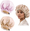 Edoneery Satin Bonnet for Sleeping Women, Double Layer Adjustable Sleep Cap by Edoneery