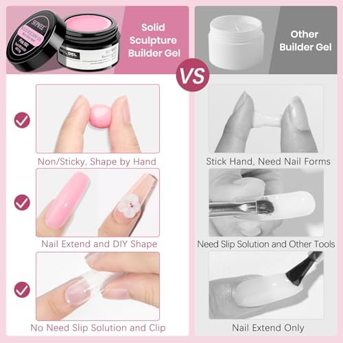 Clear White Pink Solid Builder Gel for Nails 3D Nail Art Sculpture Hard Gel - Image 4