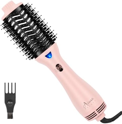 Aima Beauty Ceramic Blow Dryer Brush, One-Step Styler Volumizer, Pink by AimaBeauty