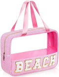 Sanwuta Clear Seersucker Beach Bag, Pink by Sanwuta