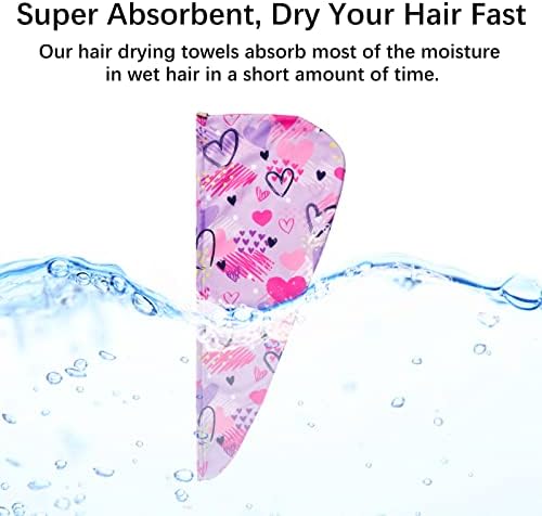 RETON 4 Pack Microfiber Hair Drying Towel, Hair Towel Wrap for Kids Girls Women, Super Absorbent Hair Turbans for Wet Hair, Fast Drying Hair Wrap with Buttons for Curly Long Thick Hair - Image 4