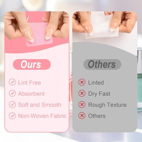 Lint Free Nail Wipes, 540PCS Nail Supplies Nail Polish Remover Wipes - Image 3