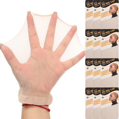 BEEOS Nude SKINLIKE HD Wig Cap, 24 Pieces Invisible and Sheer Breathable Ultra-thin Stretchy Stocking Caps for Lace Front Wigs, Bald Cap for Women by BEEOS
