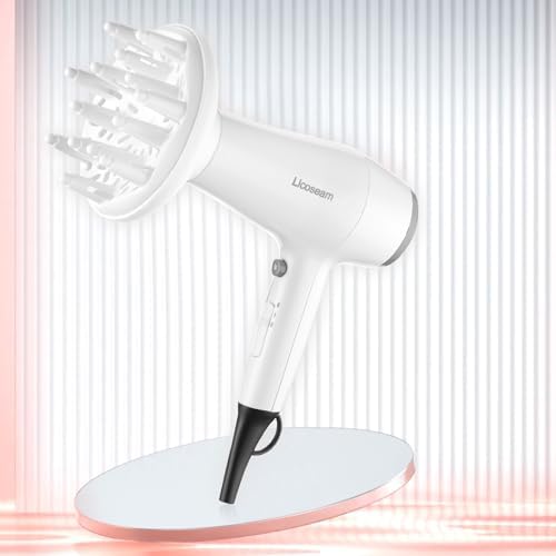 1875W Compact Hair Blow Dryer with Diffuser & Concentrator, White - Image 2