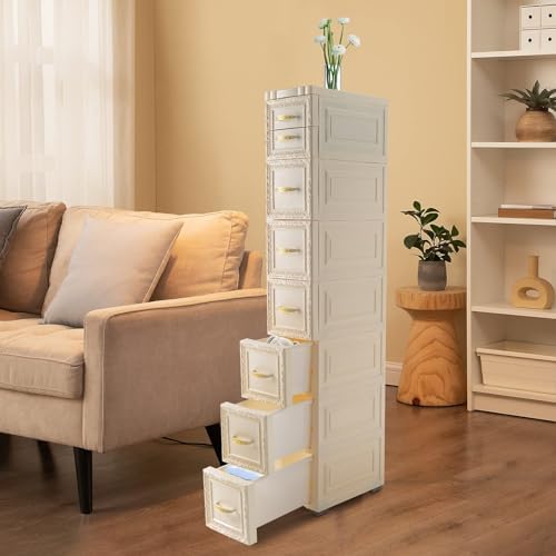 45.6 Inch Bathroom Floor Cabinet Narrow Tall Slim Storage Sandwich Cabinet New - Image 5