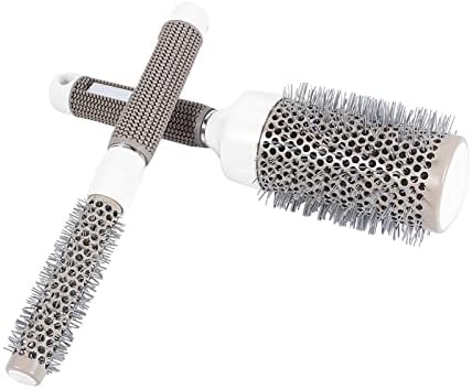 5 Optional Sizes,Curling Iron Brush 5 Sizes Salon Barber Brushes Temperature Resnt Ceramic Iron Comb Round Brush for Curly Tangled Hair Blow Drying (19#) - Image 5
