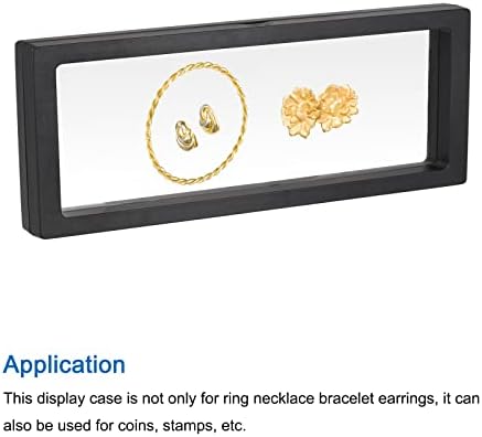 MECCANIXITY Floating Frame Display Holder Stand 3D Jewelry Display Box 11.81 x 3.54 x 0.79 inch Black for Ring Necklace Bracelet Earring Pack of 2 - Image 5