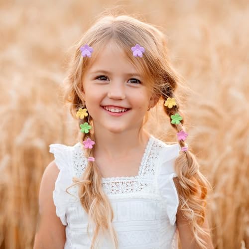 1256 pcs Hair Accessories for Girls Ponytail Holders Toddler Hair Ties with 30 pcs Mini Hair Clips 20 pcs Star Hair Clips - Image 5