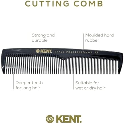 Kent SPC85 5 inch Salon-Style Dressing Cutting Comb with Wide and Fine Teeth Professional Barber Haircut Comb for Styling and Teasing, Hard Rubber, Anti-static, Unbreakable & Heat Resistant - Image 2