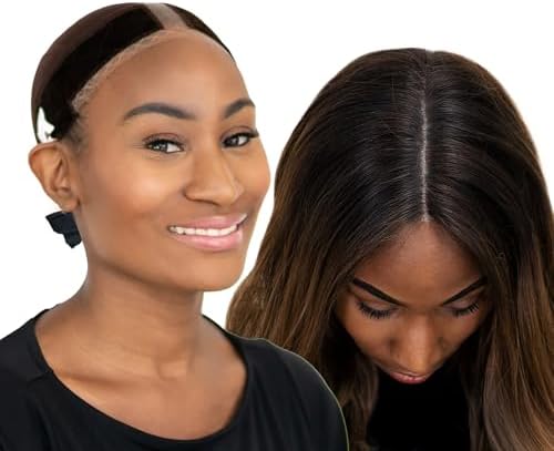 MILANO COLLECTION Lace Wig Grip Cap for Women, Adjustable Wig Caps for Women Non Slip with Headband to Secure Lace Top Perfectly in Place, One Size Fits All, Chocolate Brown, 2 Pack by MILANOCOLLECTION