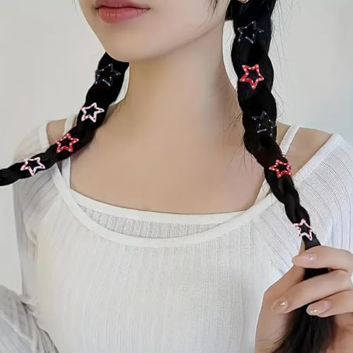 VIBILIA Star Hair Clips Y2K Metal Hair Accessories-15 PCS 1.18"，Black Red - Image 4