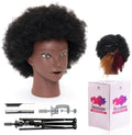 100% African Mannequin Head Human Hair,4C Afro Curly Cosmetology Manican Manikin Doll Head with 47“ Mannequin Head Stand,Table Calmp,Braiding Set for Display Practice Braiding Styling Training by NeverlandBeautyHealth